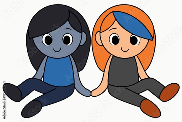 Obraz Two children sitting together