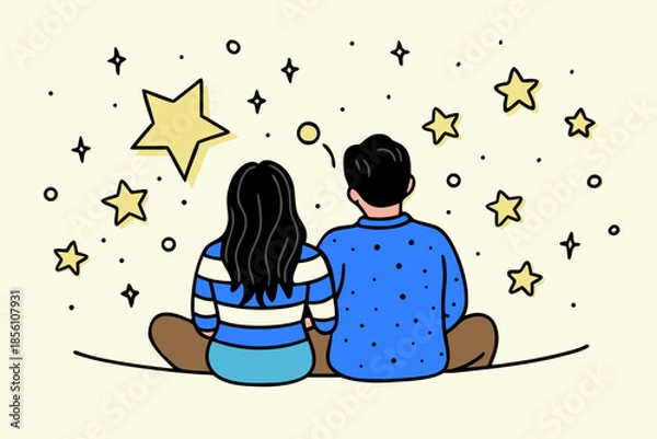 Obraz Couple stargazing