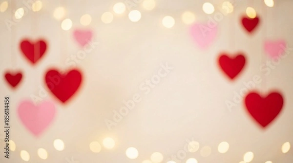 Obraz Floating hearts in soft glow