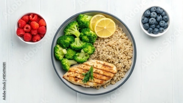 Obraz Healthy dinner set