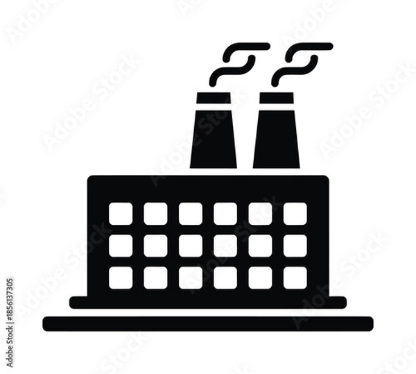 Obraz Factory industry pollution vector illustration