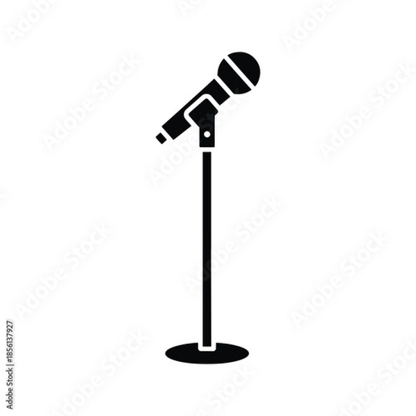 Obraz Microphone silhouette stage performance icon design