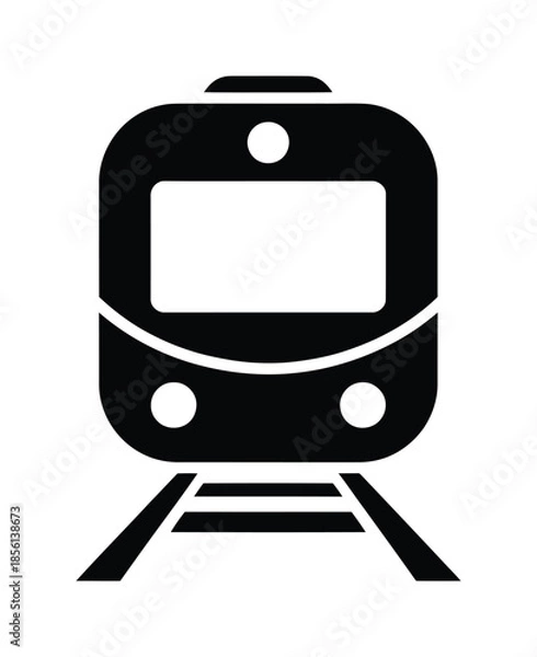 Obraz Train front vector icon railway transport