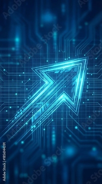 Obraz neon abstract technology arrow speed light concept