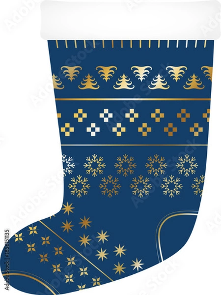 Obraz Patterned sock for Christmas gifts design