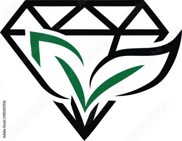 Obraz Vector Diamond leaf logo