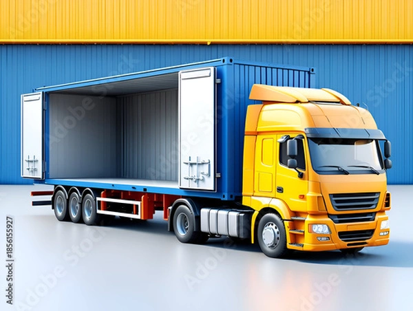 Obraz Truck with open cargo container