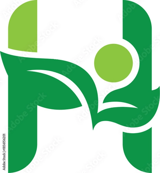 Obraz Vector H eco care logo 
