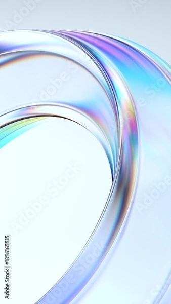 Obraz Abstract iridescent shape, vertical orientation, 3d render