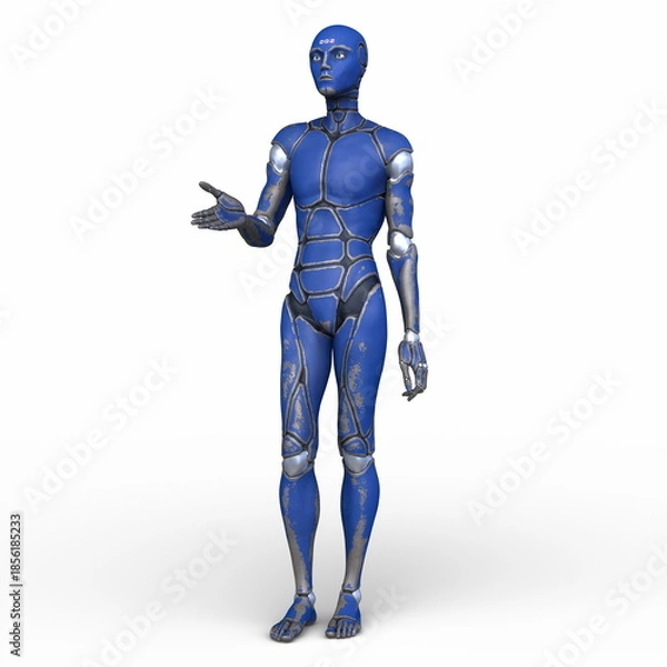 Obraz 男性サイボーグ　3DCGレンダリング