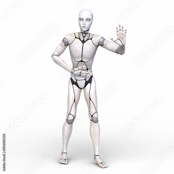 Obraz 男性サイボーグ　3DCGレンダリング