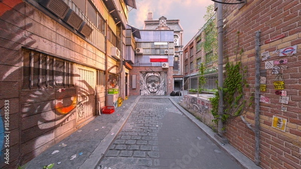 Obraz ダウンタウン　3DCGレンダリング