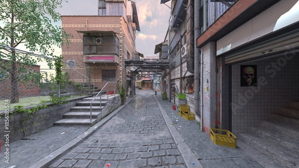 Obraz ダウンタウン　3DCGレンダリング