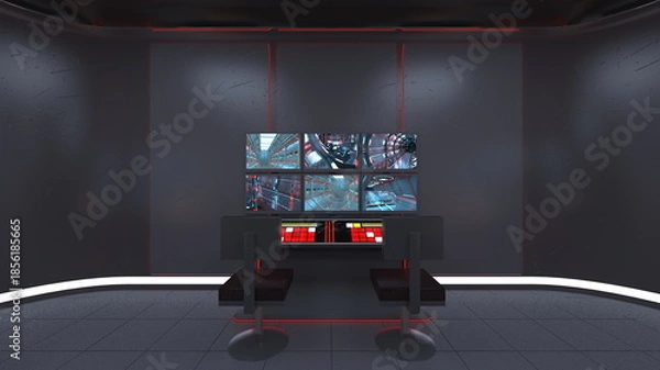 Obraz モニタリングルーム　3DCGレンダリング