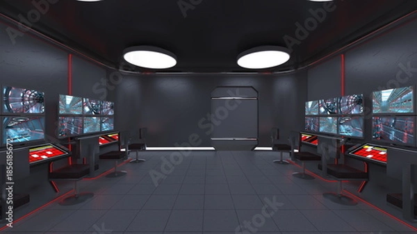 Obraz モニタリングルーム　3DCGレンダリング