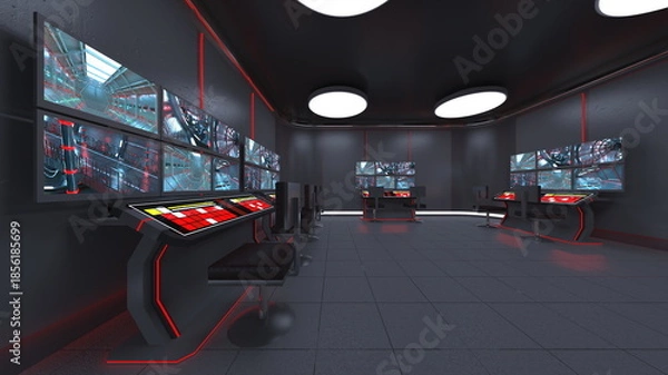 Obraz モニタリングルーム　3DCGレンダリング
