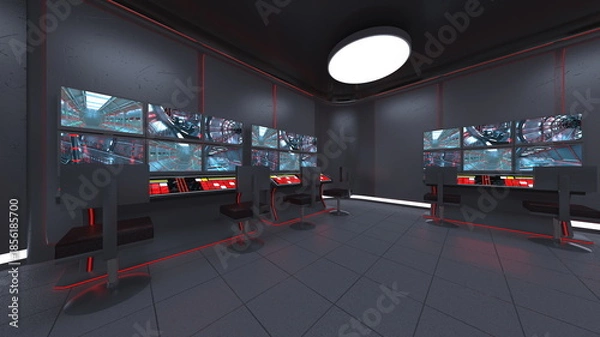 Obraz モニタリングルーム　3DCGレンダリング