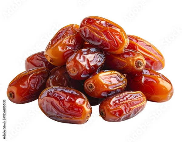 Obraz Large dried dates heap isolated on transparent background