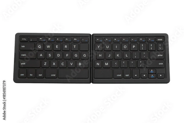Obraz Black wireless foldable keyboard for portable computing