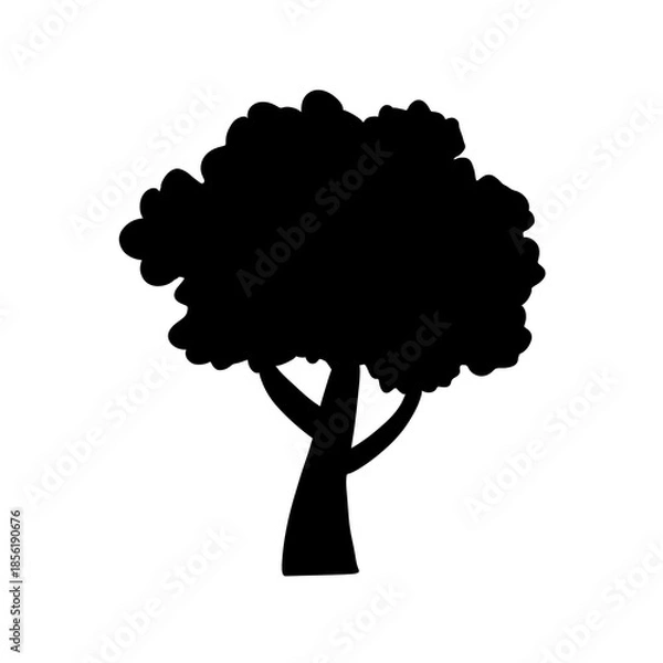 Obraz tree silhouette vector illustration