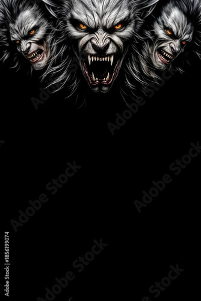 Obraz demon mask on black background
