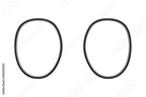 Fototapeta Two black oval frames on transparent background