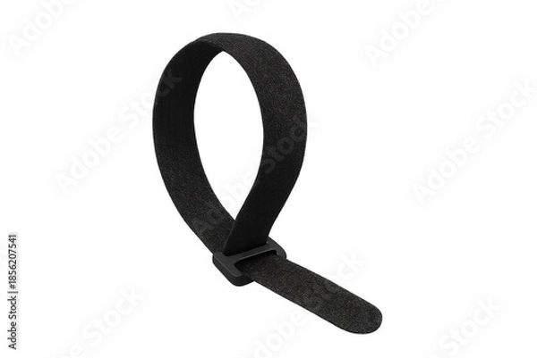 Obraz Black hook and loop fastener strap for cable management