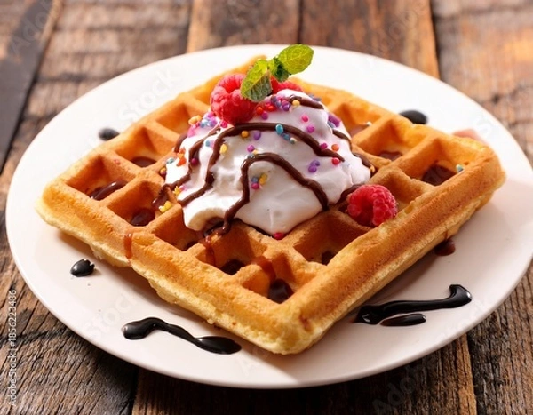 Obraz waffle with topping image