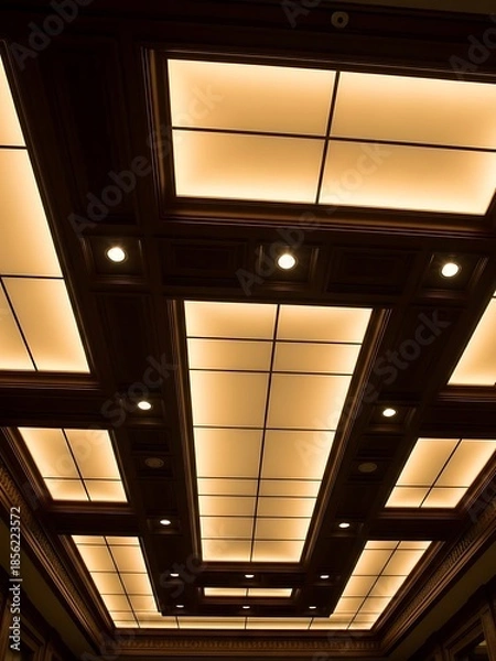 Obraz Ornate ceiling with architectural detail and subtle lighting elements