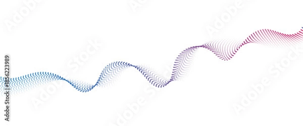 Obraz Flowing Dot Wave halftone gradient pattern on transparent background