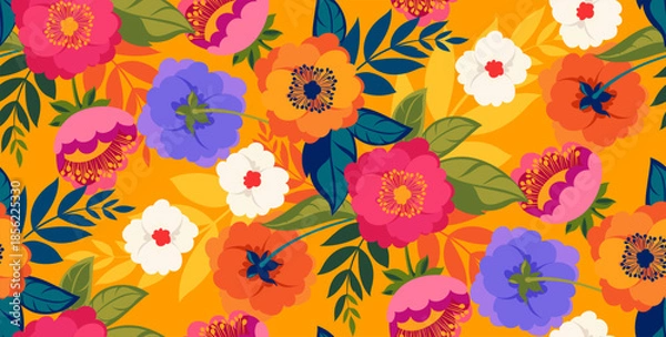 Obraz Seamless abstract pattern. Flowers pattern design.