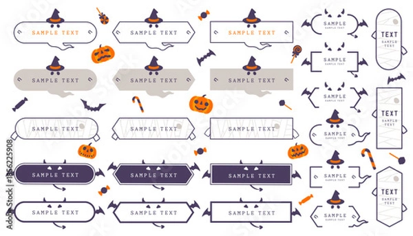 Obraz ハロウィンに使えるフレームやイラストのセット