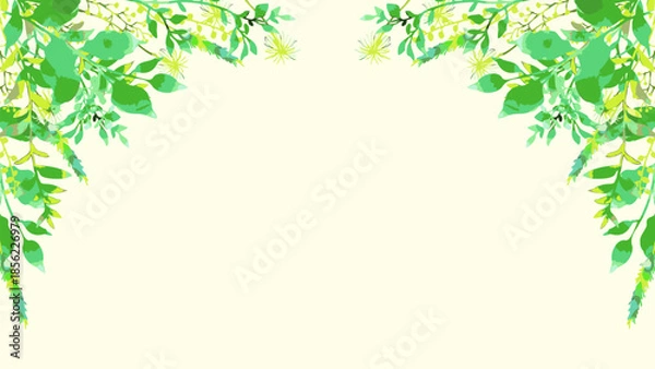 Obraz ナチュラルな植物の手描きフレーム