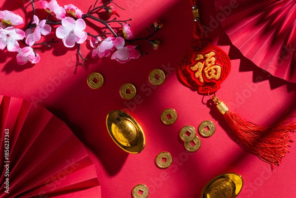 Obraz Lunar New Year Festive Arrangement for Prosperity