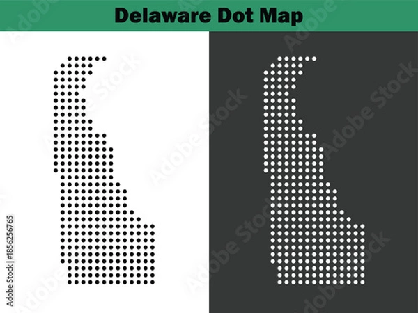 Fototapeta Delaware dot maps vector in the USA
