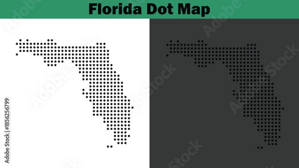 Fototapeta Florida dot maps vector in the USA