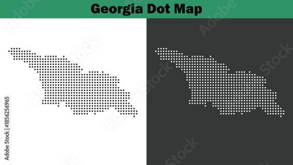 Fototapeta Georgia dot maps vector in the USA