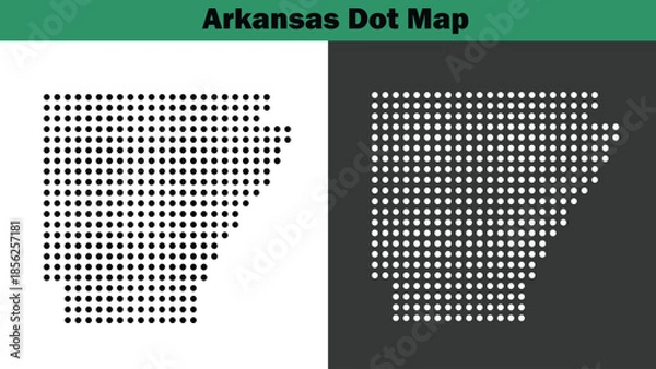 Fototapeta Arkansas dot maps vector in the USA