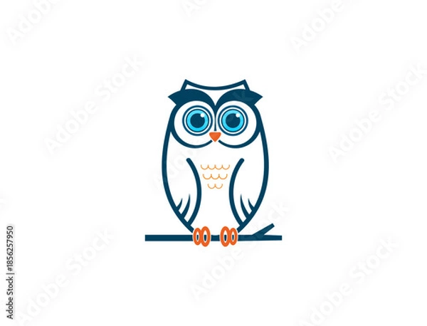Obraz Owl illustration on white background