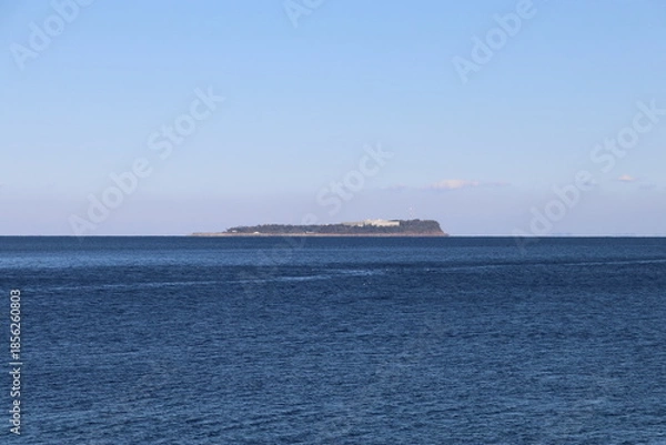 Obraz 伊東の海。伊東マリンランドからの風景。初島。	
