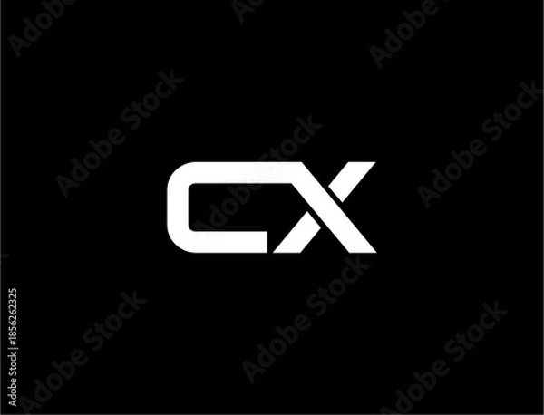 Obraz Cx lettermark on black background