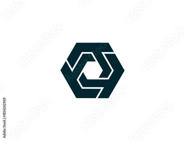 Obraz Abstract geometric symbol on white background