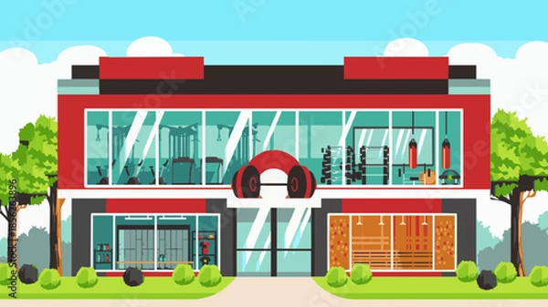 Obraz red and white house