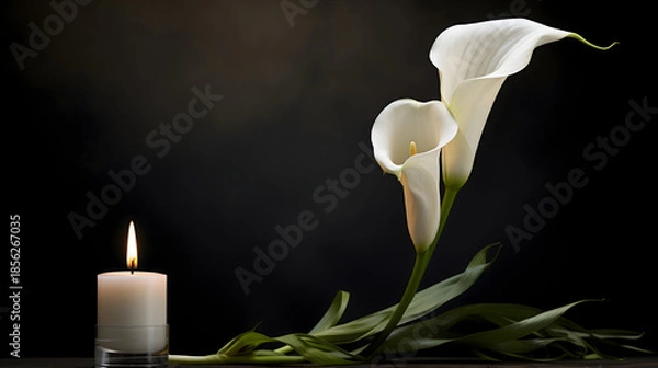 Obraz white orchid on black background