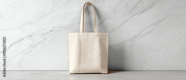 Obraz Minimalist canvas tote mockup isolated on plain white background