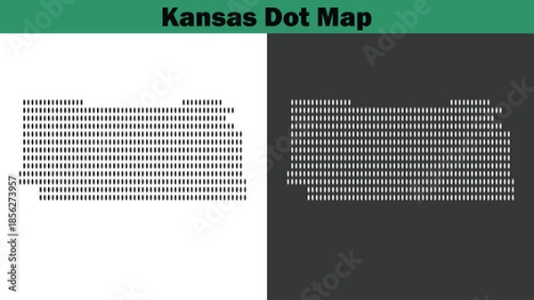 Fototapeta Kansas dot maps vector in the USA