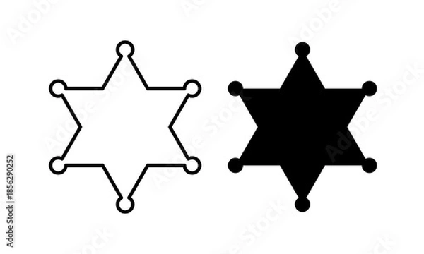 Fototapeta Simple Sheriff Badge Vector Icon