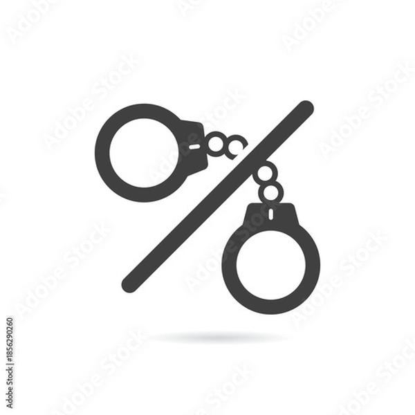 Fototapeta Vector Isolated No Handcuffs Icon