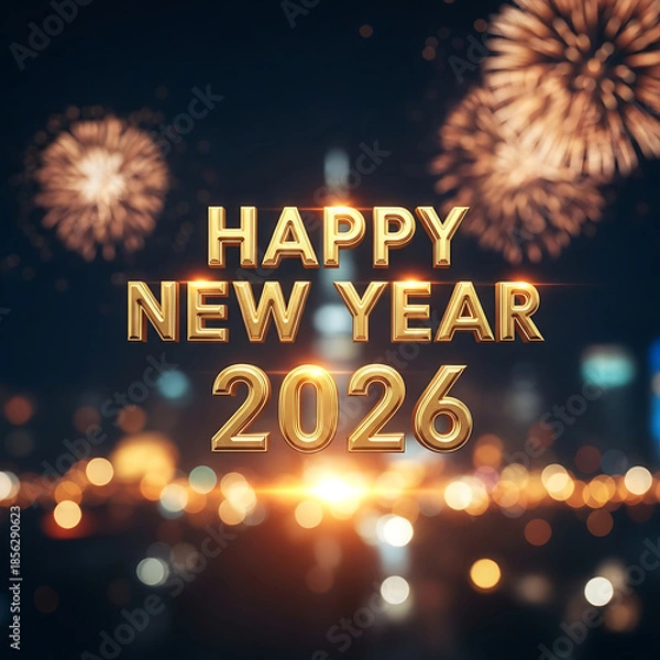 Obraz Celebrating new year 2026 with fireworks