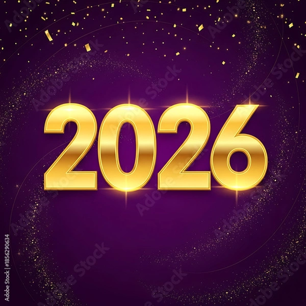 Obraz Celebrating 2026 with gold sparkles